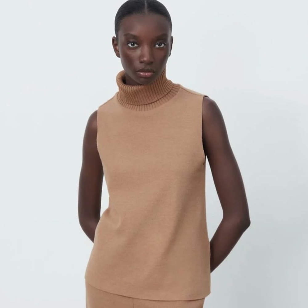 Zara Soft Touch sleeveless turtleneck